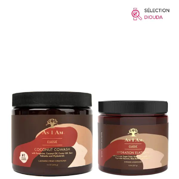As I Am Classic Duo Soins profond : Coconut Co Wash + Hydratation elation intensive conditioner