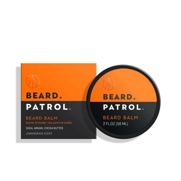 beard balm with shea argan and cocoa butter, brand patrol grooming
