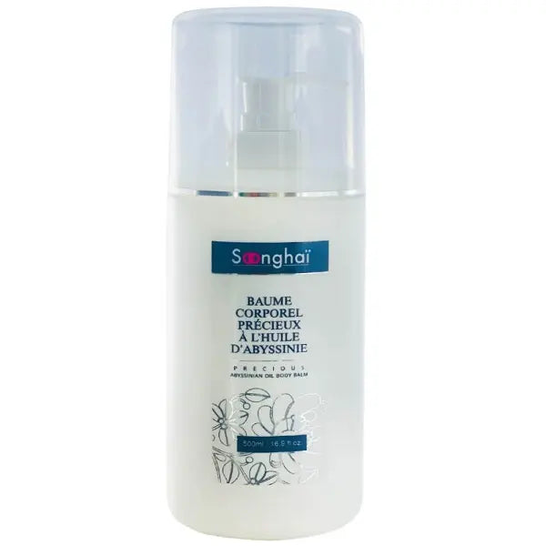 baume hydratant corps pour peau sèche à l'Huile d'Abyssinie Soonghai. Flacon 500ML