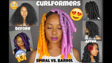 Les Curlformers sont des rouleaux plats, creux et souples en forme de spirale enroulés sur eux-mêmes. Il suffit d'y faire glisser les mèches de cheveux humidifiées. Une fois les cheveux secs, retirez les curlformers pour découvrir de belles boucles parfaitement définies.