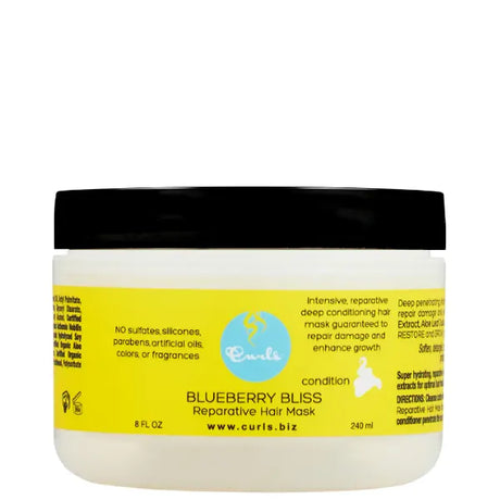blueberry bliss masque réparateur pour cheveux bouclés secs