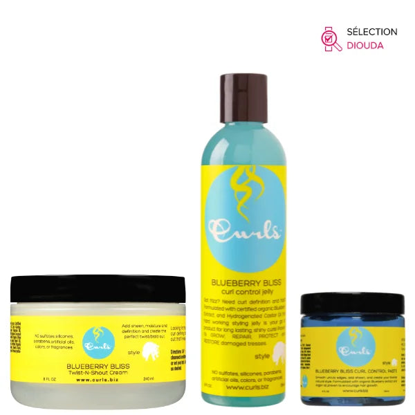 3 Soins coiffants pour Définition Boucles et Twist Curls Blueberry Bliss