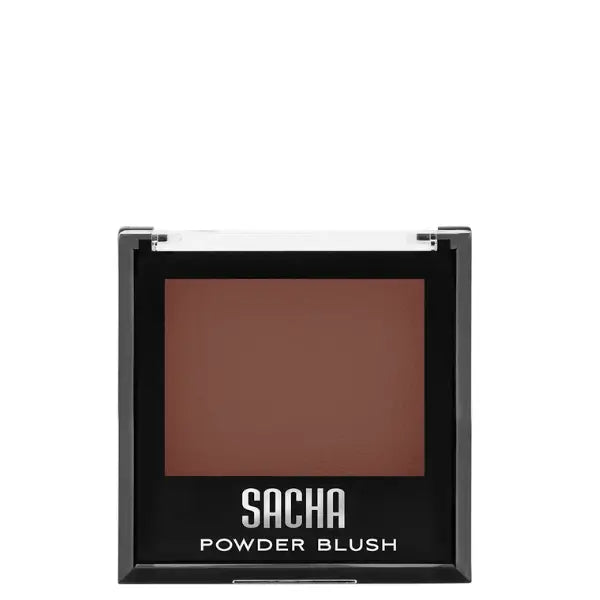 Poudre Blush Couleur Marron doré avec un fini pailleté Sacha Cosmetics.
