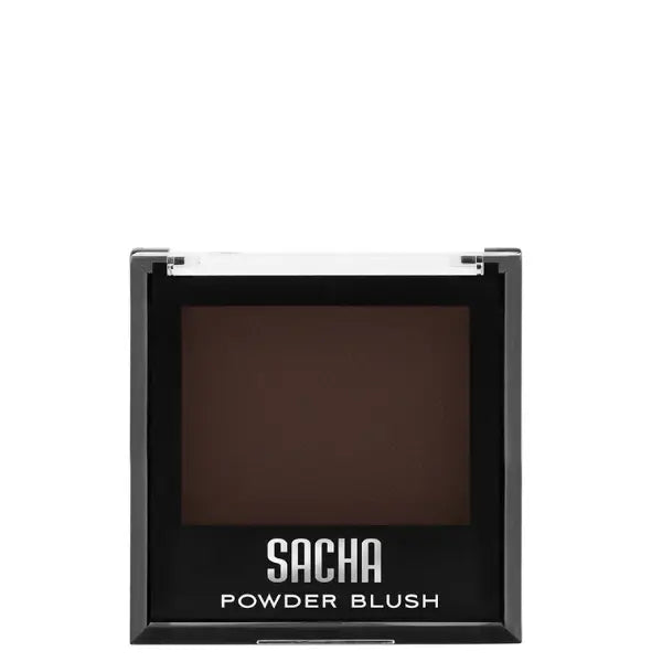 Poudre de blush chocolat mat couleur marron foncé Matte brown sacha cosmetics