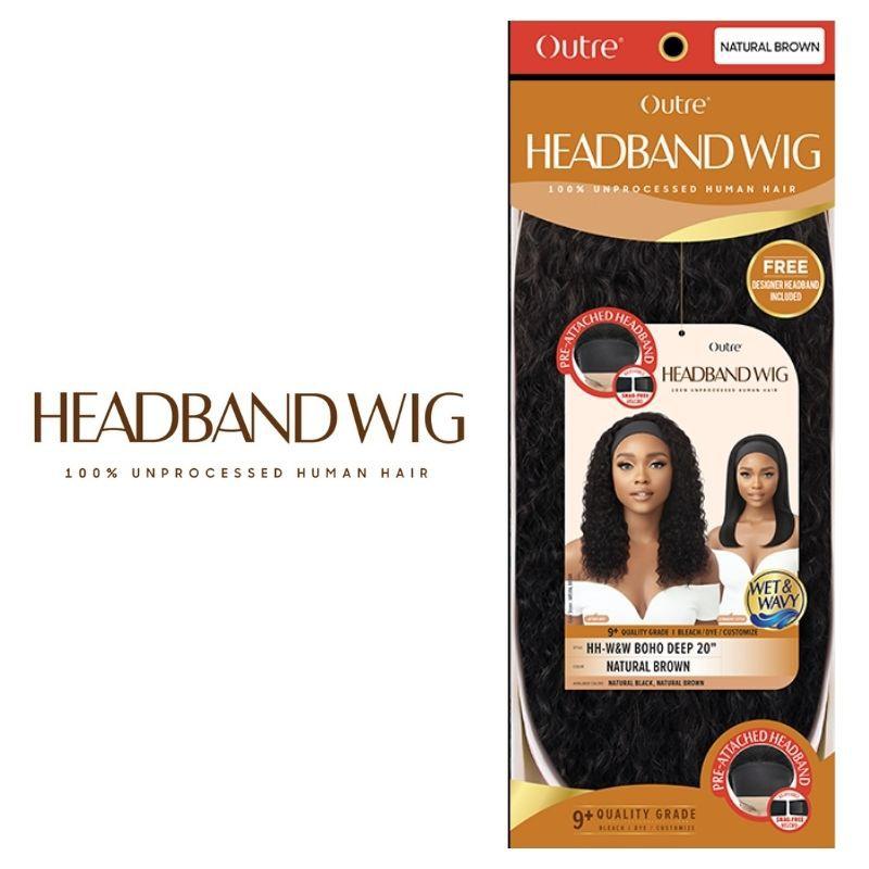Perruque Bandeau Curly Cheveux Humains Boho Deep packaging - Outré