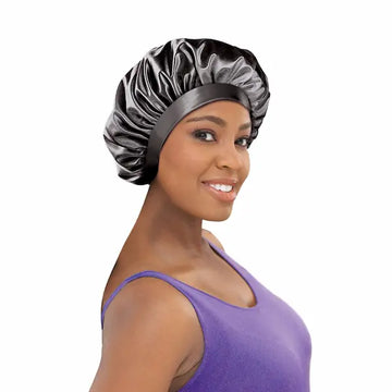 Bonnet Satin Nuit Aéré Noir pour Cheveux Afro – Diouda
