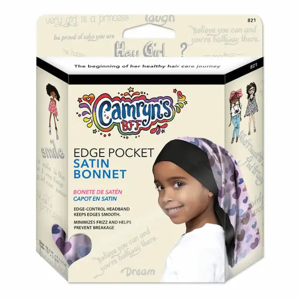 Lot De 2 Bonnets Satin Enfant Rose Et Violet - Réglables Pour Cheveux Bouclés Et Tresses 4-12 Ans