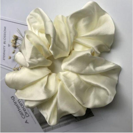 Chouchou Cheveux blanc crème 
