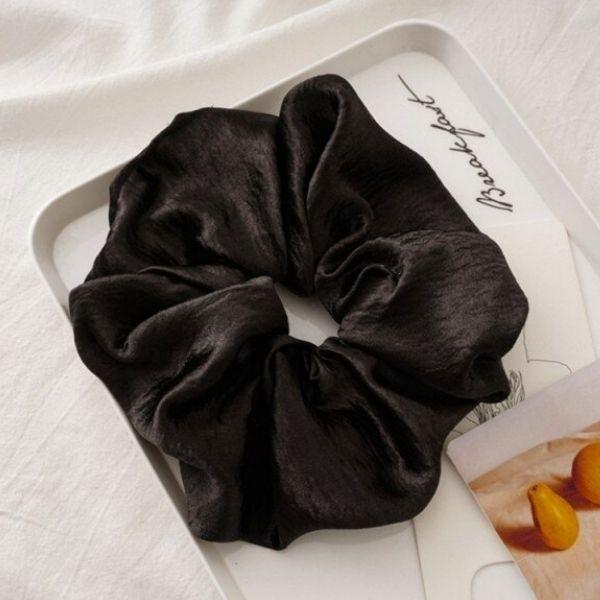 Chouchou scrunchie satin noir 