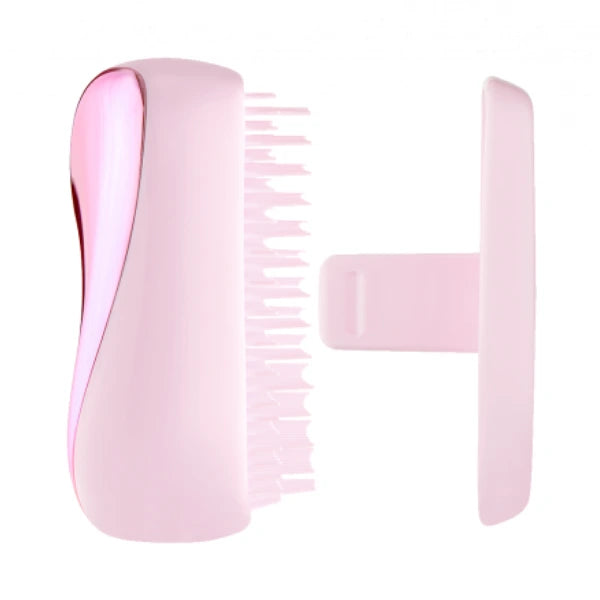 tangle teezer brosse démêlante baby pink chrome compact styler pour cheveux bouclés, crépus, frisés