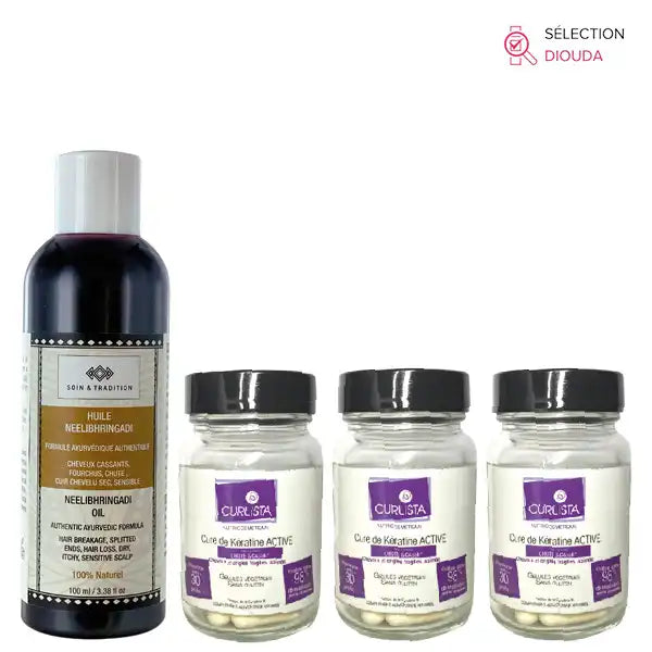 Cure 3 mois Anti-chute Cheveux à la Kératine  - Curlista