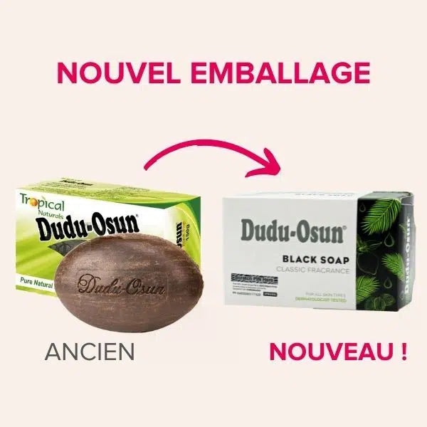 Dudu Osun, pain de savon noir parfum classic tropical naturals nouveau packaging 2022 150gr