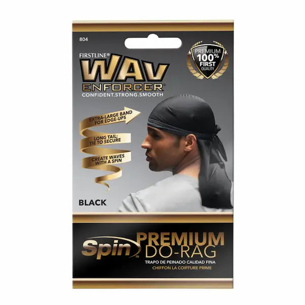 Wave enforcer Spin Premium Do-rag durag Noir