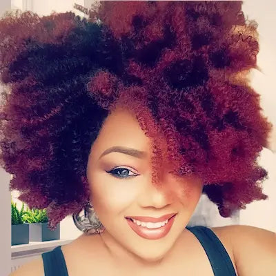 extension à clip cheveu afro en couleur bordeaux 2T1 burgundy