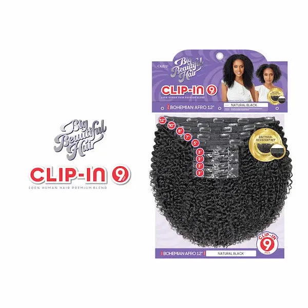 Extensions CLIP-IN cheveux frisés 9 rangs à poser modèle BOHEMIAN AFRO 12 pouces Outré BIG BEAUTIFUL HAIR