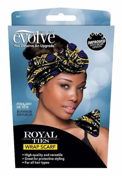 Foulard de tête Evolve -  écharpe cheveux extensible foulard imprimé marron-brun 