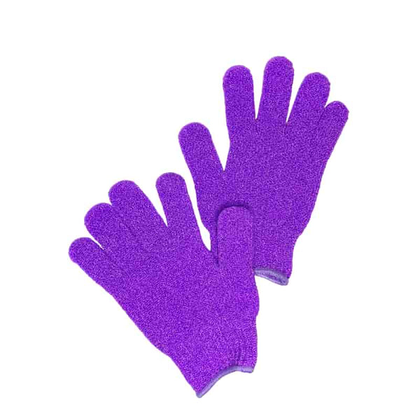 gant de douche massant pour le corps violet