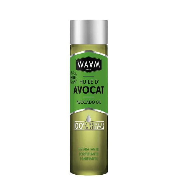Waam - Huile d'Avocat BIO: Protectrice, Fortifiante, Hydratante. Elle est très nourrissante, anti-âge et anti-oxydante. Elle maintient et renforce l'hydratation des cheveux. Flacon 100ml