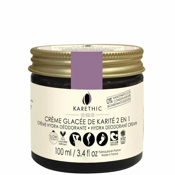 Karethic Déodorant Bio Crème Glacée de Karité 2 en 1 Hydra déodorante sans Huiles essentielles