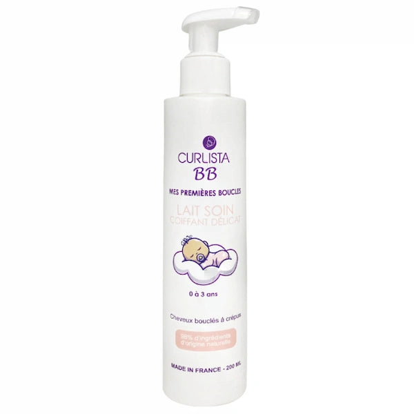 lait coiffant cheveux bébé bouclés, frisés, crépus curlista bb