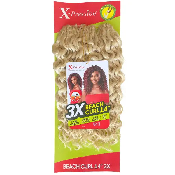 Beach Curl 14 Pouces Mèches X-Pression 3X Outré - Crochet Braids blond platine