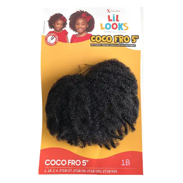 Mèches Crochet Outre X-pression Lil Looks Coco Fro Noir (1B)