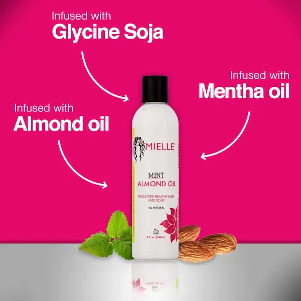 Huile Cheveux Amande douce et menthe poivrée - Mint Almond Oil Mielle Essentials