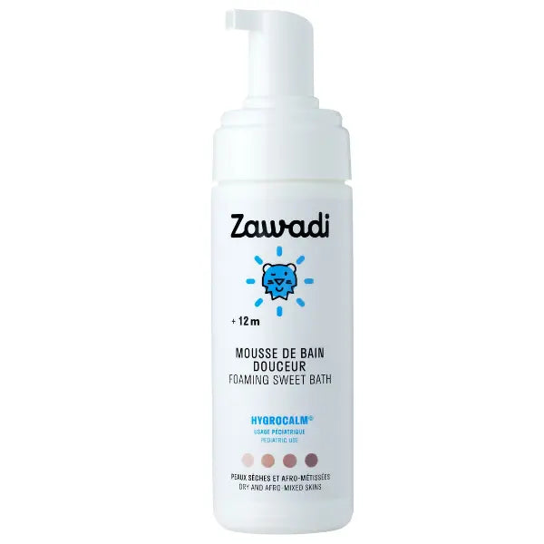 Zawadi Mousse de Bain Douceur Corps et Cheveux pour bain Bébé Enfant peau sèche atopique