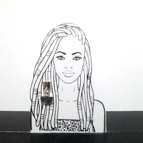 My Afro Touch - Bijou Demi lune argenté pour tresses, locks, vanilles ou braids
