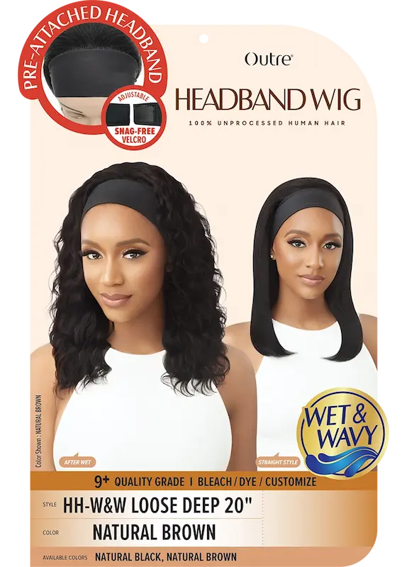 Perruque Bandeau Bouclée Cheveux Humains - Outré Loose Deep 20 pouces Grade 9+