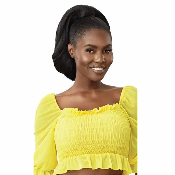 Postiche Converti Cap Noir 1B Lisse et volumineux Outré Hair Curvy Bella.