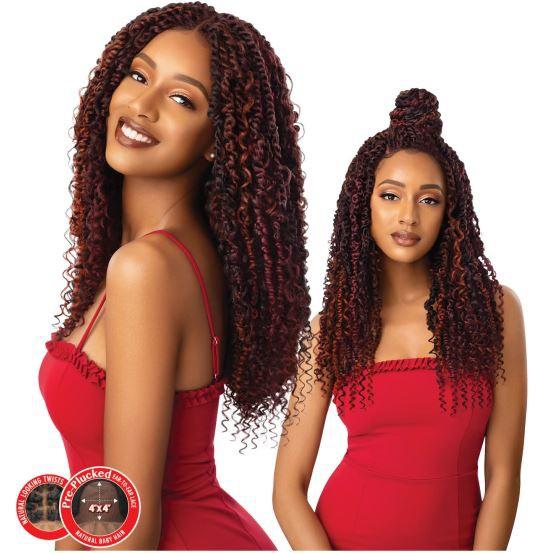 Perruque Lace Wig tressée 4x4 22 pouces Outré Boho Passion Waterwave