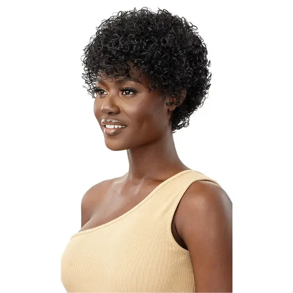 Perruque courte bouclée frisée en cheveux synthétiques, type 3.