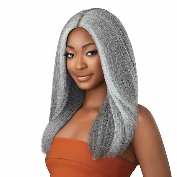 Perruque Lace Front Wig longue et grise - Outré Neesha 207 en teinte FF Misty Smoke Gray 