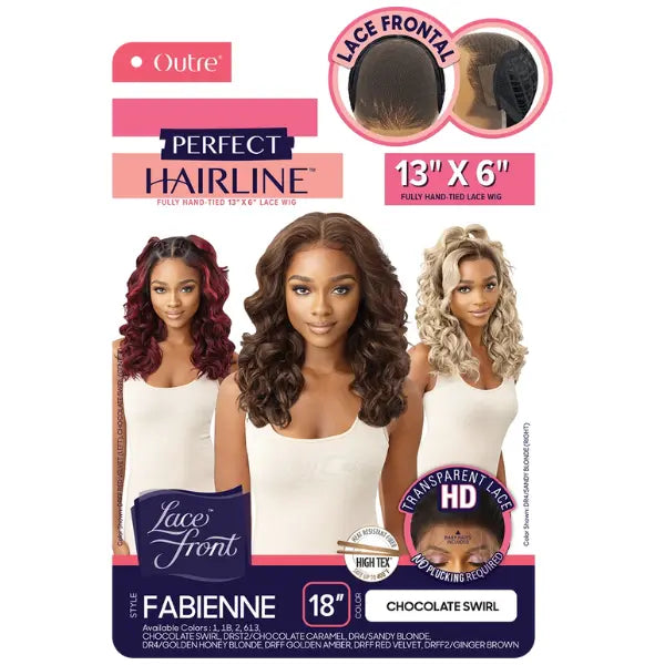 Perruque lace front wig hd transparent 13X6 bouclée mi-longue Fabienne perfect hairline outre
