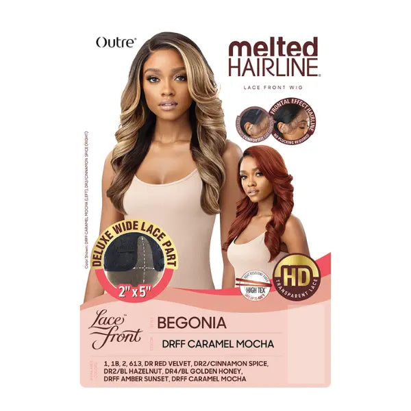 Perruque lace front hd transparent longue wavy begonia outre wig Melted hairline