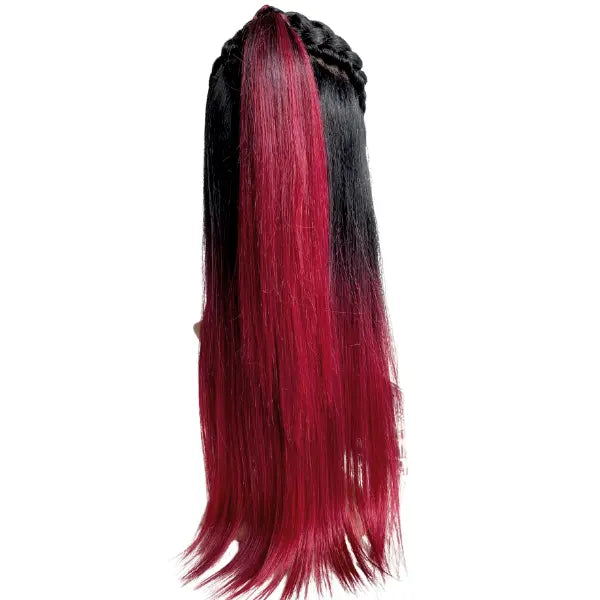 Lace front wig  Vixen Swiss X lisse et ombré rouge bordeaux Calypso Outre wig