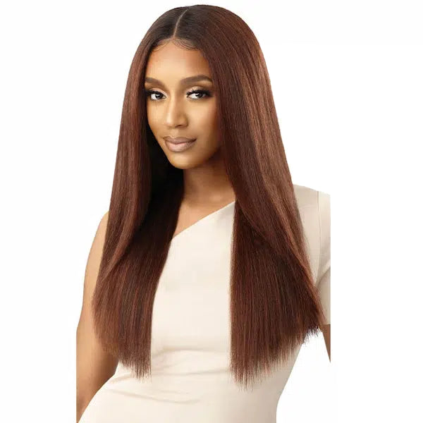 Perruque Marron caramel Lace Front Melted Hairline Lisse - Outré Katiana couleur DR2 Ginger Brown