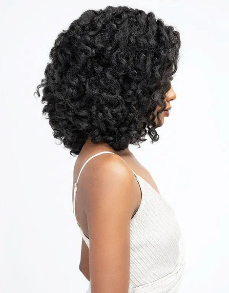 Perruque wavy Swiss Lace Wig Texture Yaki Natural Me vue de profil - Janet Collection