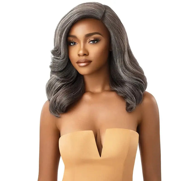 Perruque grise Yaki Lace Front Tulle HD Transparent Baby Hair NEESHA 202 Couleur Gris - HT Silver Brown