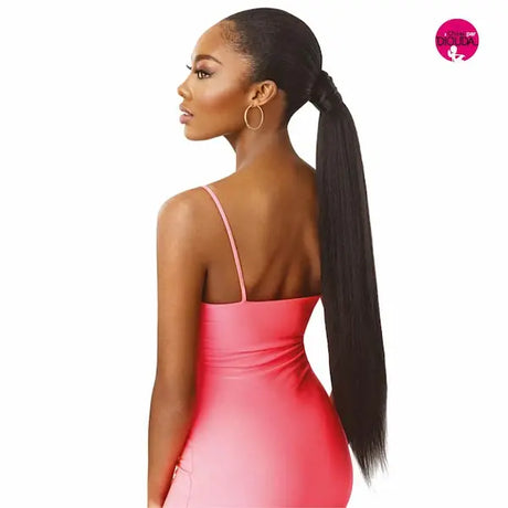 Postiche queue de cheval longue à nouer Outre Pretty Quick Wrap Pony Kinky Straight 