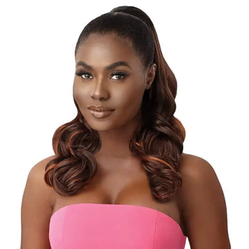 Postiche synthétique wavy ondulé Long Ines teinte Ginger Brown