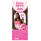 Postiche Ines bouclé et mi-long, confectionné en cheveux synthétiques. Outré Hair Pretty Quick Pony
