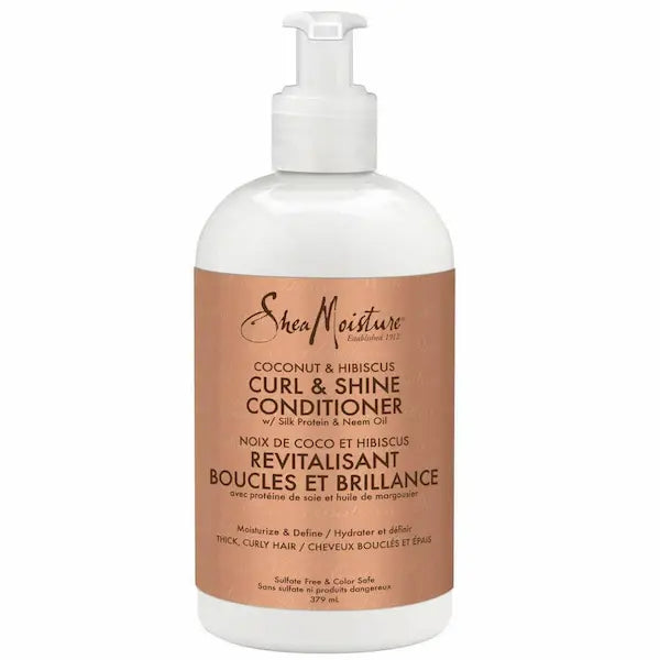 Shea Moisture Coconut Hibiscus - Conditioner Curl & Shine Après-shampoing avec protéines de soie et huile de margousier