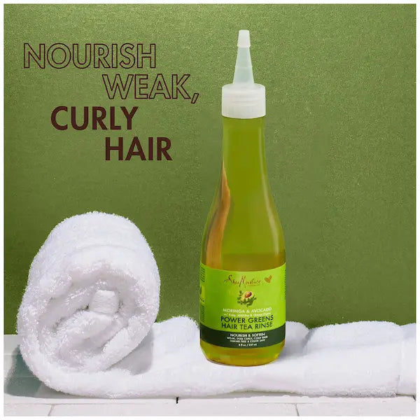 Power Greens Hair Tea Rinse Moringa & Avocado Shampoing Cheveux Bouclés