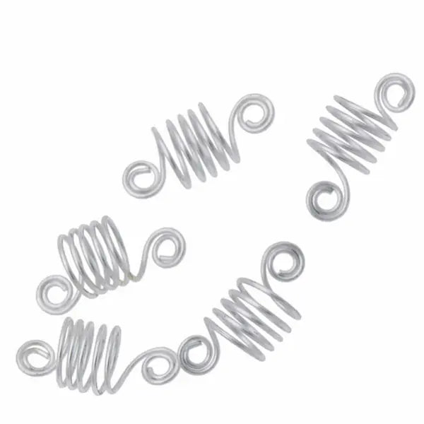 Hair rings 5 bijoux argentés pour nattes, locks, vanilles, tresses ou box braids
