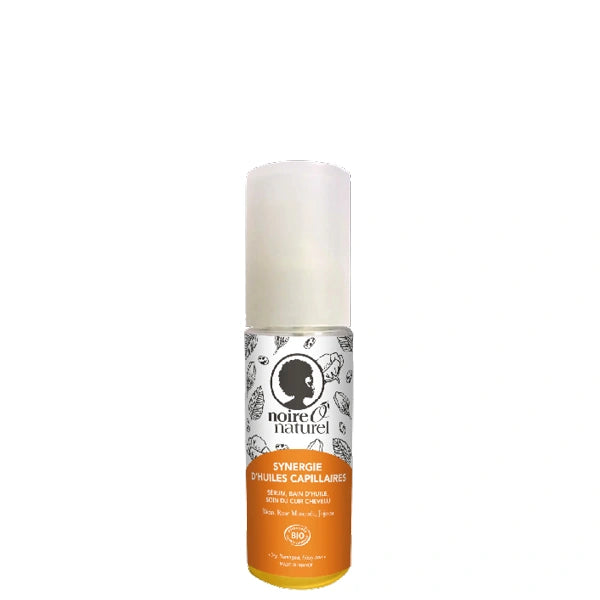 noire o naturel synergie d'huiles capillaires cheveux secs