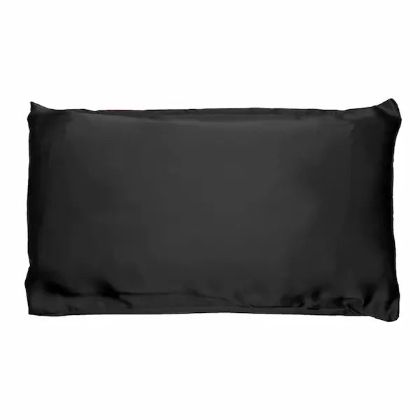 taie d'oreiller rectangulaire en satin noir 