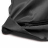 Taie d'oreiller rectangulaire en satin noir avec fermeture