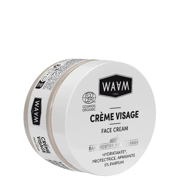WAAM - Crème visage Base neutre multiusage hydratante, protectrice, apaisante sans parfum